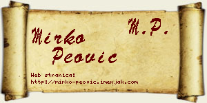 Mirko Peović vizit kartica